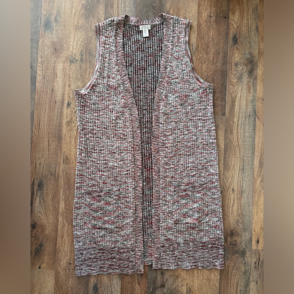 Spense Multicolor Fall Knit Layering Long Sweater Vest size medium